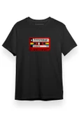 Stranger Things Kaset Siyah Kısa kol Erkek Tshirt - 1