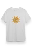 Decorative Floral Sun Beyaz Kısa kol Erkek Tshirt thumbnail 1