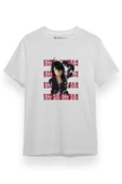 Monogatari Anime Koyomi Araragi Lettern Poster Beyaz Kısa kol Erkek Tshirt - 1