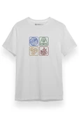 Avatar The Last Airbender Four Elements Icon Beyaz Kısa kol Erkek Tshirt - 1
