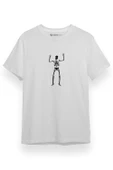 Skeleton With Hands Up Icon Beyaz Kısa kol Erkek Tshirt thumbnail 1