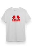 Racing Flag Beyaz Kısa kol Erkek Tshirt thumbnail 1