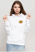 Big Bang Theory Bang Logo Beyaz Kadın 3ip Kapşonlu Sweatshirt thumbnail 1
