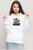 Dragon Ball Z Anime Goku Racer Beyaz Kadın 3ip Kapşonlu Sweatshirt - 1