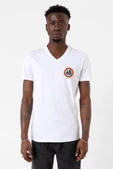Dragon Ball Z Anime Logo Beyaz Erkek V yaka Tshirt - 1