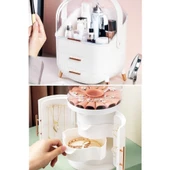 Piev House By House 2 si 1 Arada Makyaj Mücevherat Bujiteri  Düzenleyici Organizer Çeyiz Seti Krem - 1