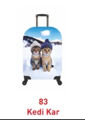 (My#83 Kedi Kar) VALİZ İÇİN KILIF - 7