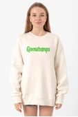 Goosebumps Lettern Ekru Kadın 2ip Sweatshirt - 1