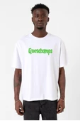 Goosebumps Lettern Beyaz Erkek Oversize Tshirt thumbnail 1