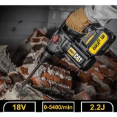 CAT DX21BC 18Volt 2.0Ah 2.2J Li-ion Tek Akülü Şarjlı Kömürsüz Profesyonel SDS-Plus Pnömatik Kırıcı/Delici - 7