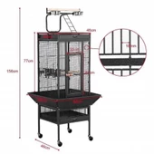 Dayang A10 S Papağan Kafesi Ayaklı  45.7 X 45.7 X 156 Cm thumbnail 6