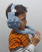Peluş Kedili Hareketli Oynar Kulaklı Çocuk Kulak Isıtıcı Koruyucu - 5