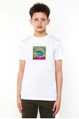 Mr Beast Doodle Beyaz Çocuk Bisikletyaka Tshirt - 1