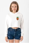 One Piece Anime Bara Bara Devil Fruit Ekru Kadın Crop Kapşonlu thumbnail 1