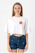 One Piece Anime Mera Mera Devil Fruit Beyaz Kadın Crop Tshirt thumbnail 1