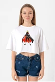 One Piece Anime Sanji Beyaz Kadın Crop Tshirt - 1