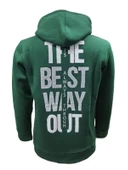 Tarz Cool T01221 Erkek Pamuklu Kapüşonlu Şardonlu Baskılı Üç İplik Sweatshirt - 2