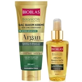 Bioblas Argan Yağlı Saç Bakım Kremi 250 ml + Bioblas Argan Saç Bakım Yağı 100 ml - 1