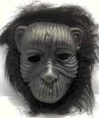 Siyah Renk Eva Goril Maskesi - Siyah Peluşlu Tüylü Orangutan Maskesi - 1
