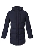 Hipatu Süvari Slim Fit Kapşonlu Lacivert Uzun Dolum Mont - 1