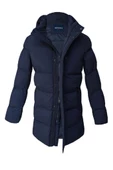 Hipatu Süvari Slim Fit Kapşonlu Lacivert Uzun Dolum Mont - 2