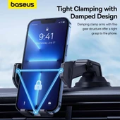 Baseus Süper Vantuzlu Kelepçeli Düşmez Titremez Torpido Üstü Telefon Tutucu, Uzayabilen ve Cama Yapışabilen Tutucu - 4