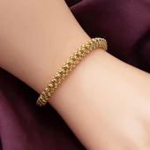 14 Ayar Sarı Altın Örgü Dorika Bileklik thumbnail 4