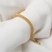 14 Ayar Sarı Altın Örgü Dorika Bileklik thumbnail 3