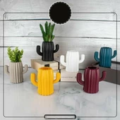 Kaktüs Saksı Kaktüs Şekilli Kalemlik Dekor Çiçeklik Saksı Plastik Kaktüs Biblo BPA İçermez 11 CM - 9