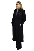 Kadın Kışlık Cepli Fermuarlı Kapüşonlu Süet Kap Tunik BGL-ST03306 - 9