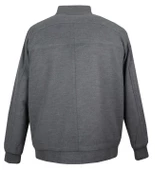 Büyük Beden Ribanalı Kaşe Mont Gri - 3