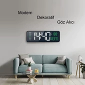 UpWay Kumandalı Büyük  HD LED Ekranlı Dijital Masa Duvar Saati Aynalı Elektronik Saat Sıcaklık Tarih - 2