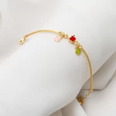 Elma Model Pandora Altın Çocuk Bilekliği thumbnail 3