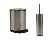 Primanova Cigo Pedallı Paslanmaz Çelik Çöp Kovası + Klozet fırçası - 2
