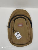 Çapraz Omuz Çantası Kanvas Kumaş Oval 3 Cepli - 8