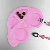 Hometarz Plastik Mama Tabağı 4 Bölmeli Pratik Bebek Yemek Tabağı Çocuk Kahvaltı Tabağı BPA İçermez - 3