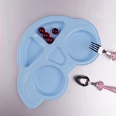 Hometarz Plastik Mama Tabağı 4 Bölmeli Pratik Bebek Yemek Tabağı Çocuk Kahvaltı Tabağı BPA İçermez - 1