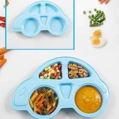 Hometarz Plastik Mama Tabağı 4 Bölmeli Pratik Bebek Yemek Tabağı Çocuk Kahvaltı Tabağı BPA İçermez - 6