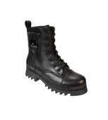 YAZKIŞ Kadın Siyah Ten Cilt Fermuar Bağcıklı 16cm Bilek Uzunlupu Termo Kalın Taban Postal Bot thumbnail 2