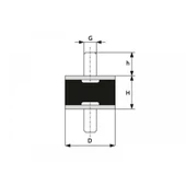 Darsenale A Tip Lastik Titreşim Takozu Pullu A2 Krom 15x15x8 - 2