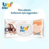 Uni Baby Islak Havlu Mendil 90 Yaprak Aile (2 Li Set) 180 Yaprak Plastik Kapaklı - 7