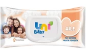 Uni Baby Islak Havlu Mendil 90 Yaprak Aile (2 Li Set) 180 Yaprak Plastik Kapaklı - 3