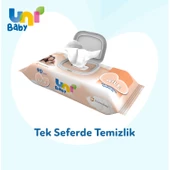 Uni Baby Islak Havlu Mendil 90 Yaprak Aile (2 Li Set) 180 Yaprak Plastik Kapaklı - 5