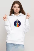 Star Trek Discovery Retro Ship Beyaz Kadın 3ip Kapşonlu Sweatshirt thumbnail 1