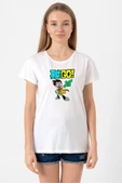 Teen Titans Go Robin Beyaz Kadın Bisikletyaka Tshirt - 1