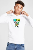 Teen Titans Go Robin Beyaz Çocuk 3ip Kapşonlu  Sweatshirt - 1