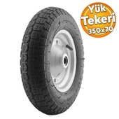 Cobra El Arabası Yük Taşıma Tekeri Bilyeli Rulmanlı Havalı Dubleks 350x70 mm Çelik Jant Tekerlek - 1