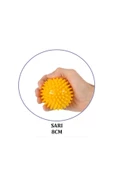 El Egzersiz Masaj Ve Duyu Topu, Yumuşak Dikenli Top Sarı Renk 8 Cm - 1