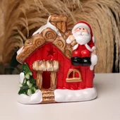 Yılbaşı Hediyesi Işıklı Ev Noel Baba  Biblosu - 1