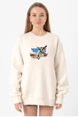 Top Gun Vintage Jet Stars Ekru Kadın 2ip Sweatshirt - 1